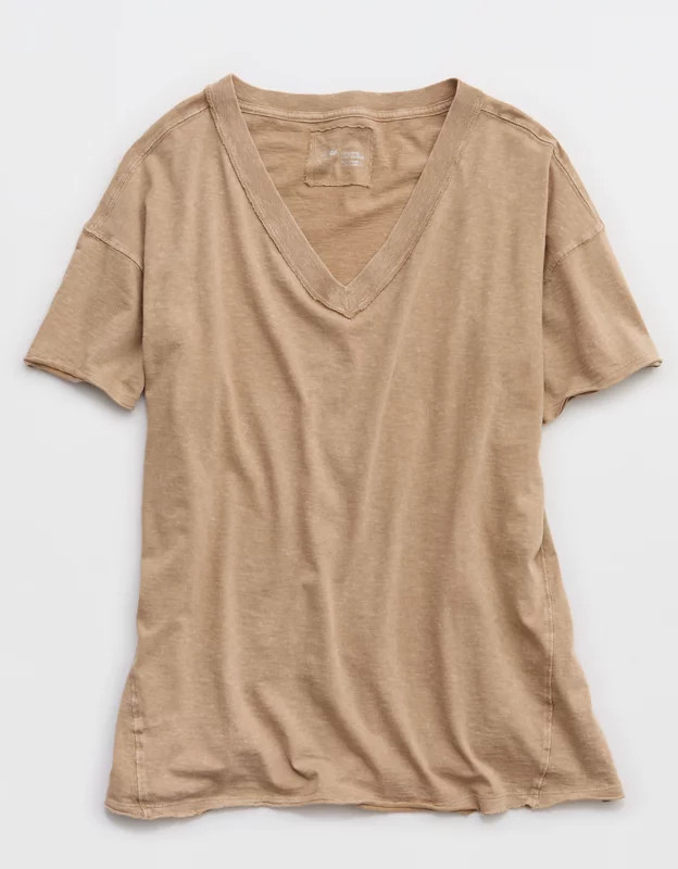 Aerie Oversized V-Neck Boyfriend T-Shirt | Aerie