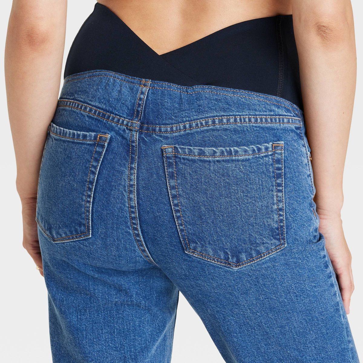 Over Belly High-Rise 90's Straight Maternity Pants - Isabel Maternity by Ingrid & Isabel™ Dark ... | Target