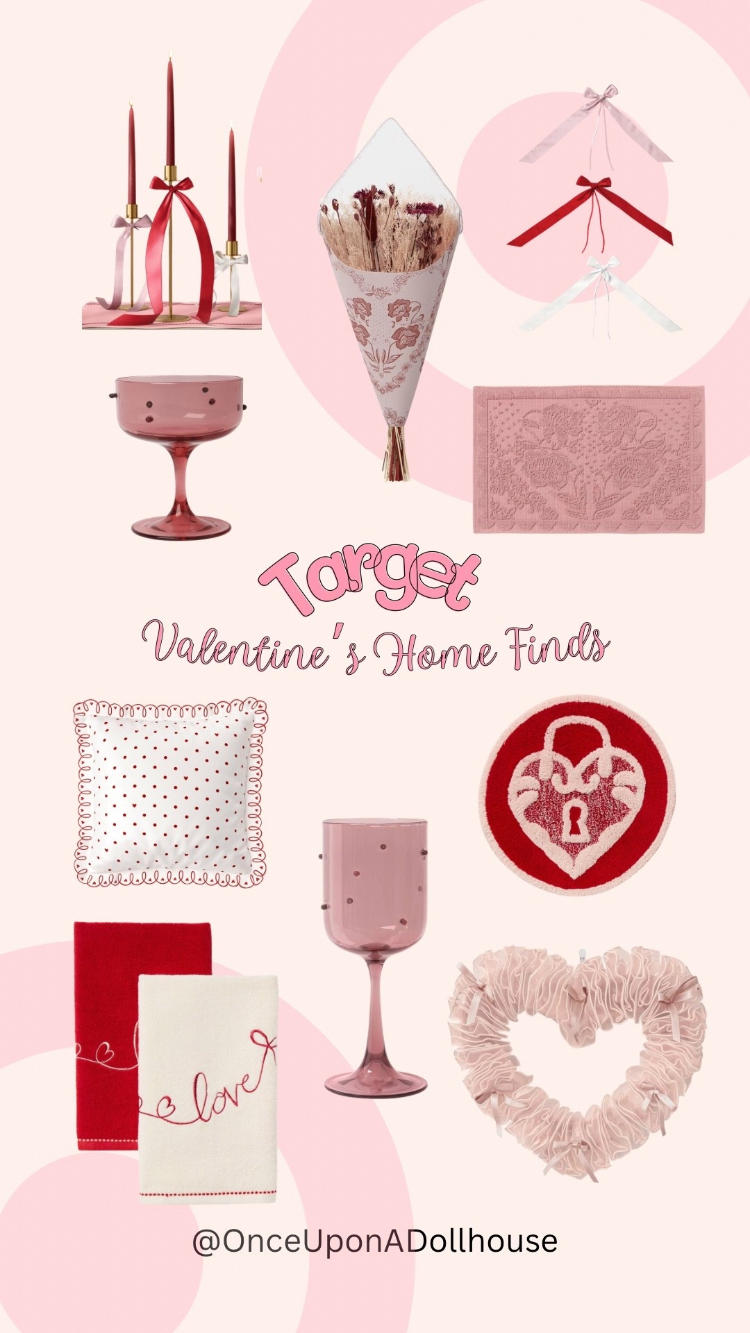 Target Valentine’s Home Finds! 

Pillow, glass, bath rug, candle holders, towel, bows, wreath

#LTKSeasonal #LTKHome #LTKFindsUnder50