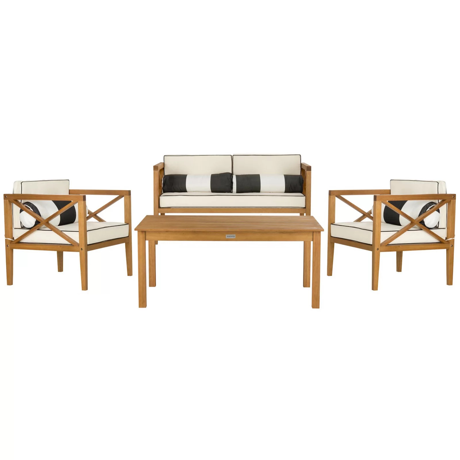 Safavieh Alda Outdoor Loveseat, Chair & Coffee Table 4-piece Set | Kohl's