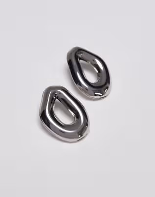Topshop Earle rounded earrings in silver | ASOS (Global)