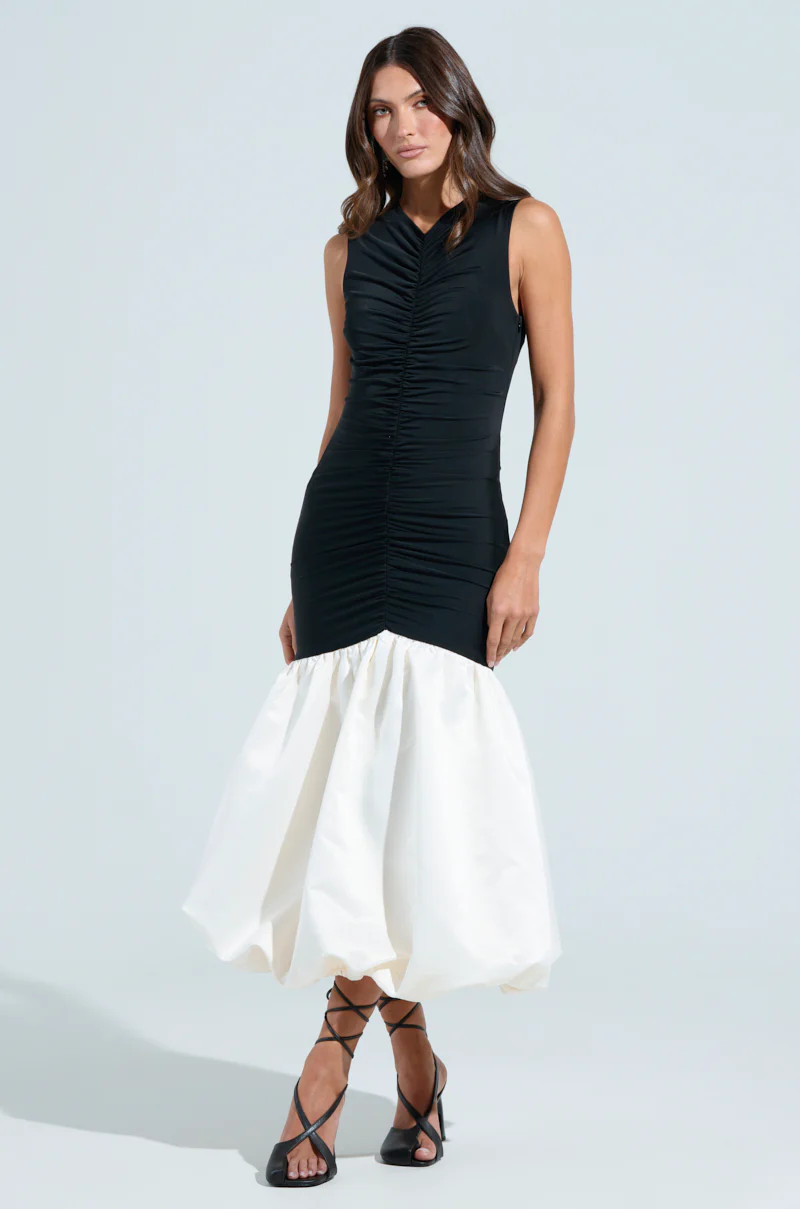 WITH THE TRENDS BUBBLE MIDI DRESS | AKIRA