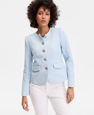 I.N.C. International Concepts Women's Collarless Cotton Tweed Jacket, Macy's Exclusive - Macy's | Macy's
