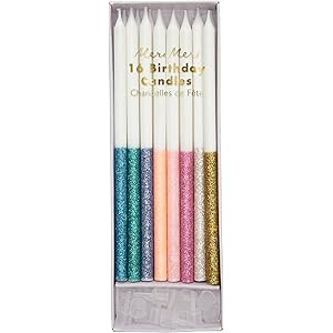 Meri Meri Multicolor Dipped Glitter Candles | Amazon (US)