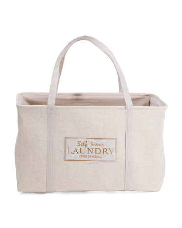 Linen Rectangular Laundry Basket | TJ Maxx