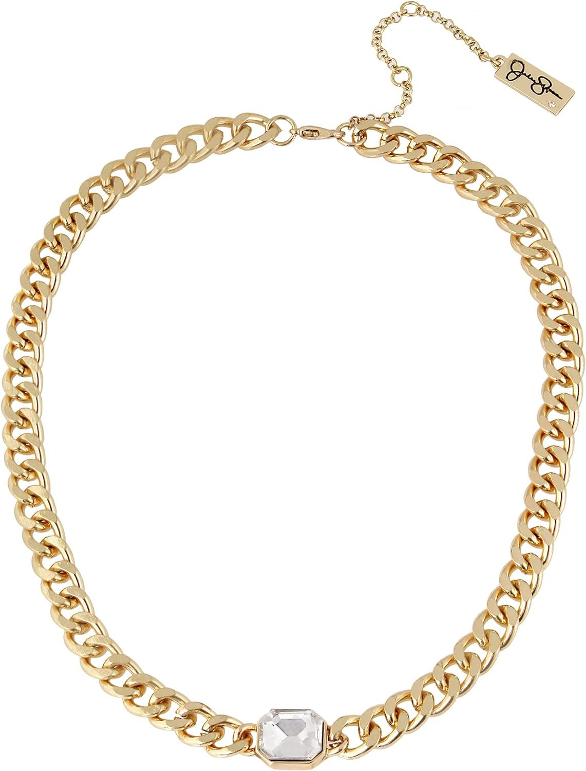 Jessica Simpson Stone Link Collar Necklace Crystal, 377857GLD111 | Amazon (US)
