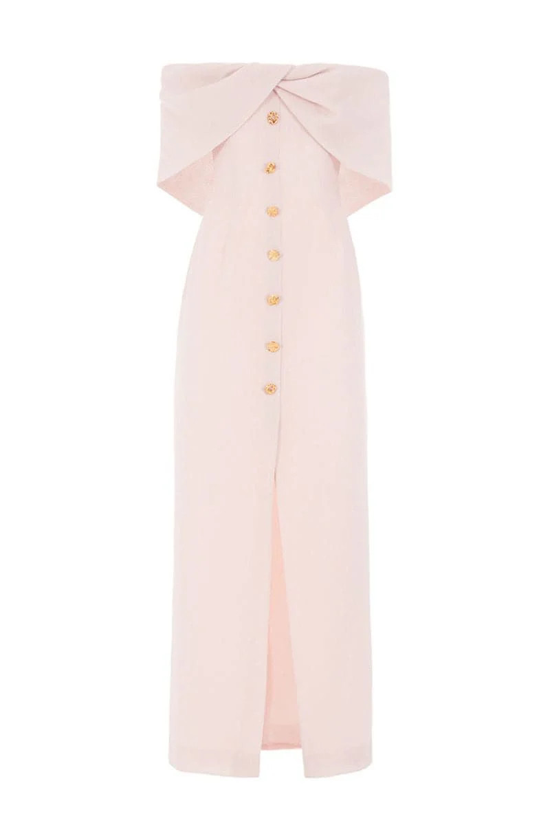 WOOL CREPE OFF-SHOULDER MAXI DRESS | Monika Dimova | CULT MIA | CULT MIA UK LTD