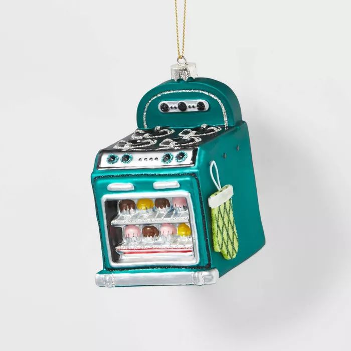 Glass Oven Christmas Tree Ornament Teal - Wondershop&#8482; | Target