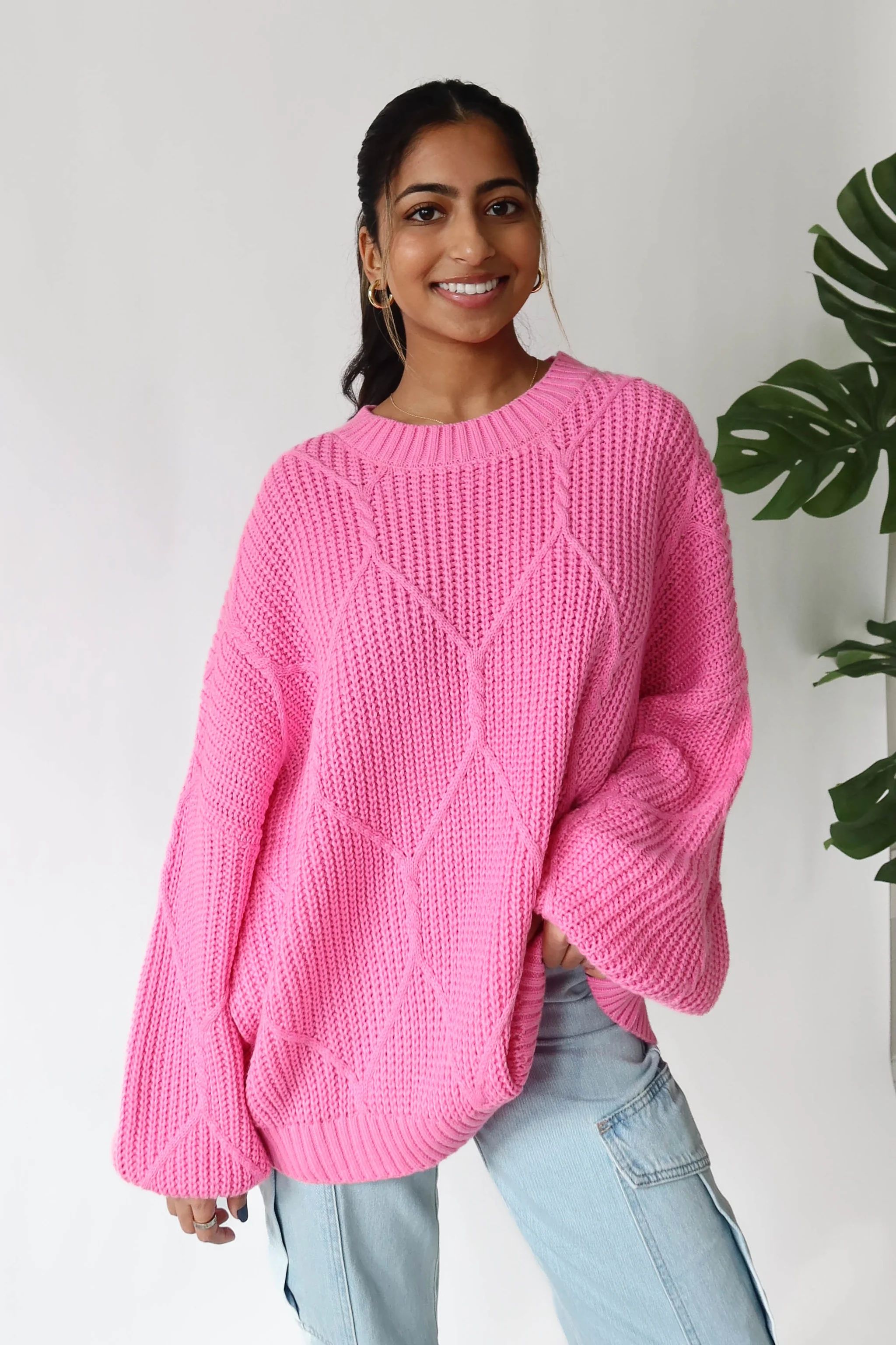 Logan Sweater in Magenta Pink | Grey Bandit