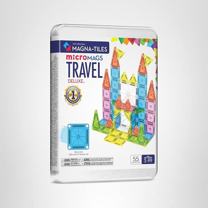 Magna-Tiles microMAGS Travel Set Deluxe 55-Piece Magnetic Construction Set, The Original Magnetic... | Amazon (US)