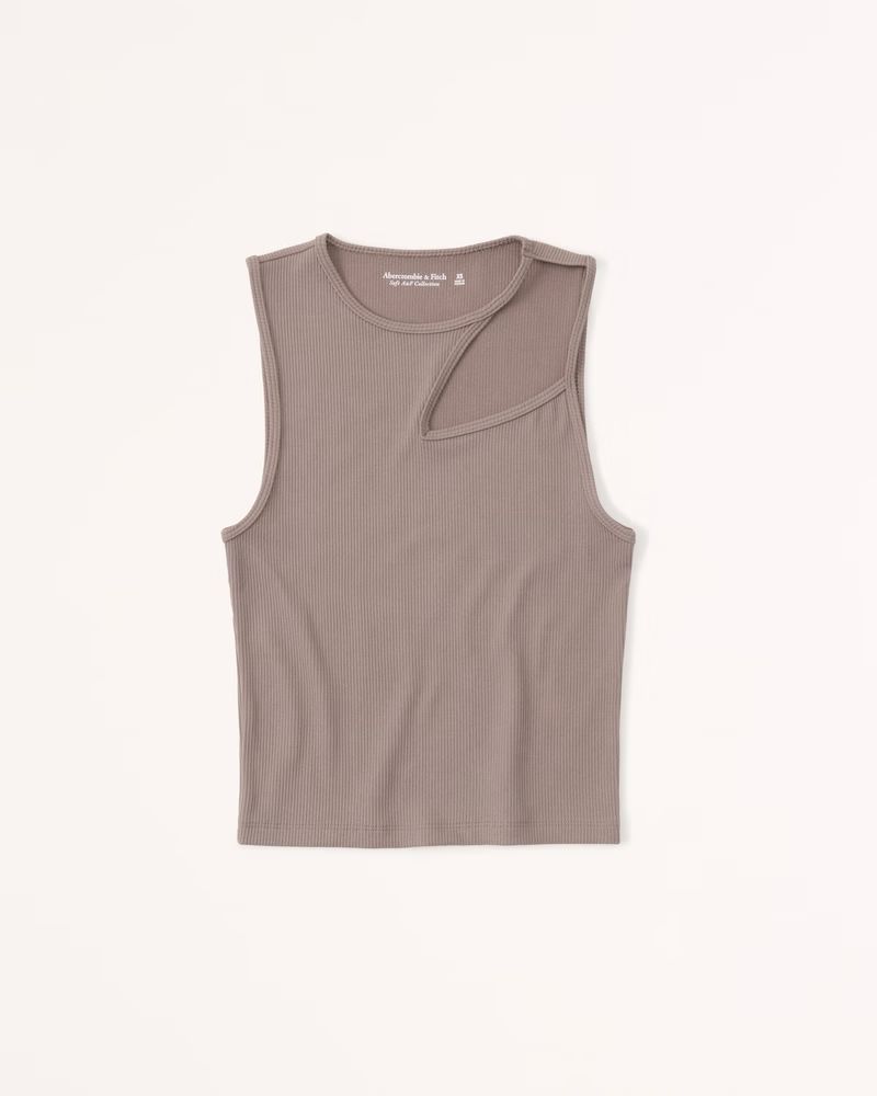 Seamless Rib Fabric Cutout Tank | Abercrombie & Fitch (US)