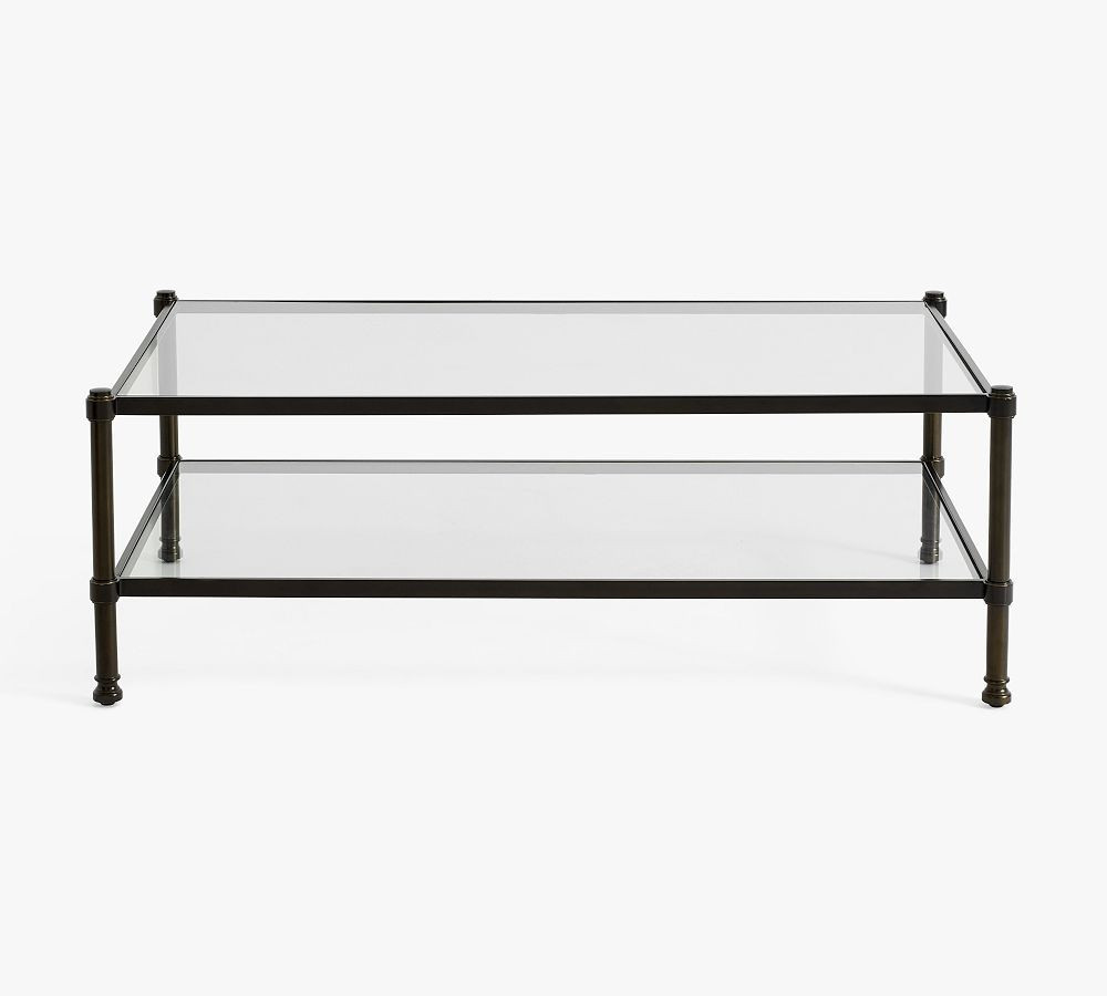 Everson Rectangular Glass Coffee Table, Bronze | Pottery Barn (US)