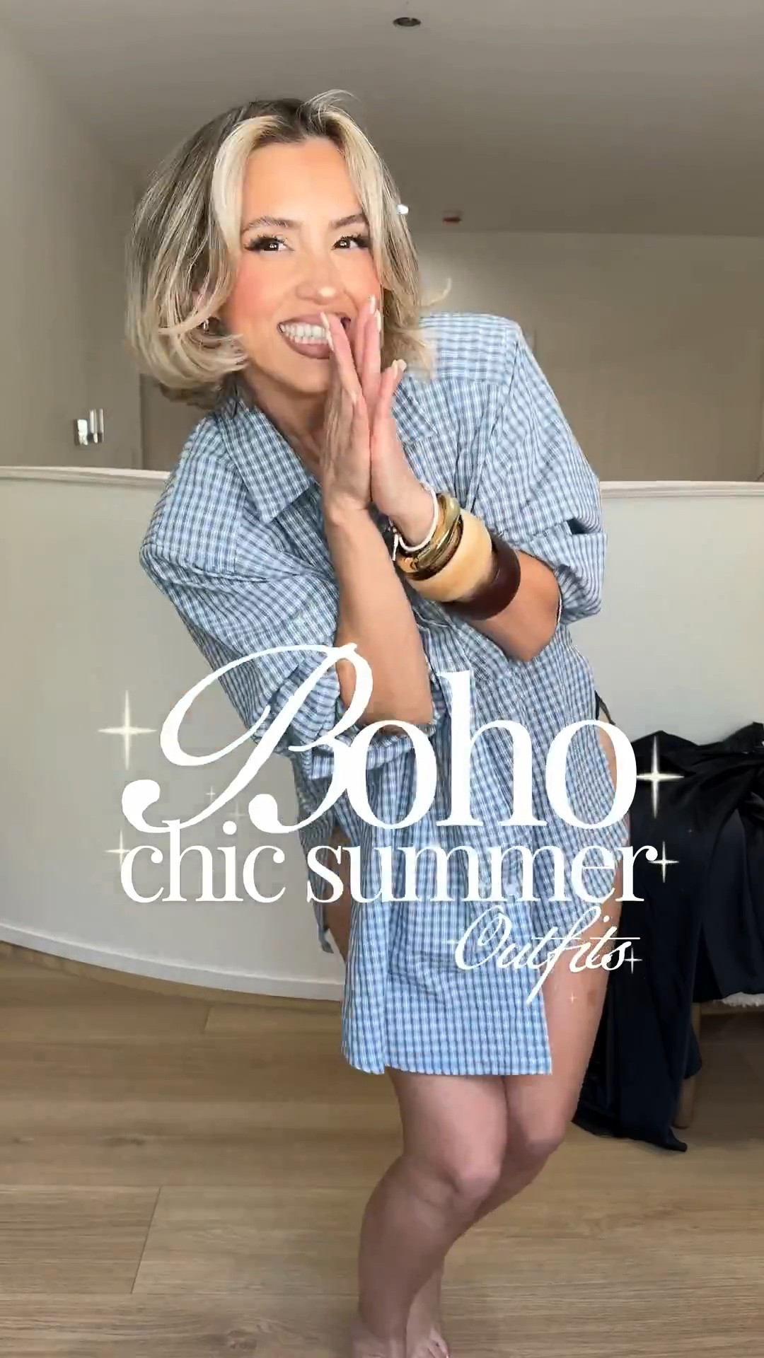 Boho chic summer outfits ✨🙌🏼

Outfit 1: exact maxi skirt is Chilco from Free People but I linked a similar and more affordable version from Amazon as well! 

I’m so sorry, but I could no longer find the exact blue button up available anywhere. I linked to the exact button up except in a different color (from revolve). It has shoulder pads and it’s freaking amazing. You could achieve this look by wearing any blue button up and wearing shoulder pads for that very structured look. I linked my favorite shoulder pads and similar men’s button up (size down). 

Outfit 2: exact jeans are Eden High from Free people but most sizes are gone, so I linked very identical jeans to those. You just really need wide leg high-rise jeans to achieve this look. ￼

Outfit 3: scarf top is from Amazon! I’m only wearing nappies because I have pretty small ones. ￼But I did link a very reliable self adhesive bra that you can try with this top. Black pants are Zara Medium (but the image below shows them in pink only). 

Small in skirts + tops | size 27 in jeans

#LTKgrwm #LTKootd #LTKU