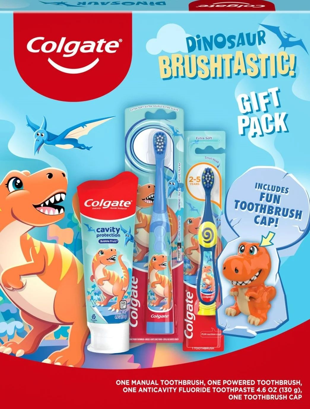 Colgate Dino Gift Set, 1 Powered Toothbrush, 1 Manual Toothbrush, Toothpaste | Walmart (US)