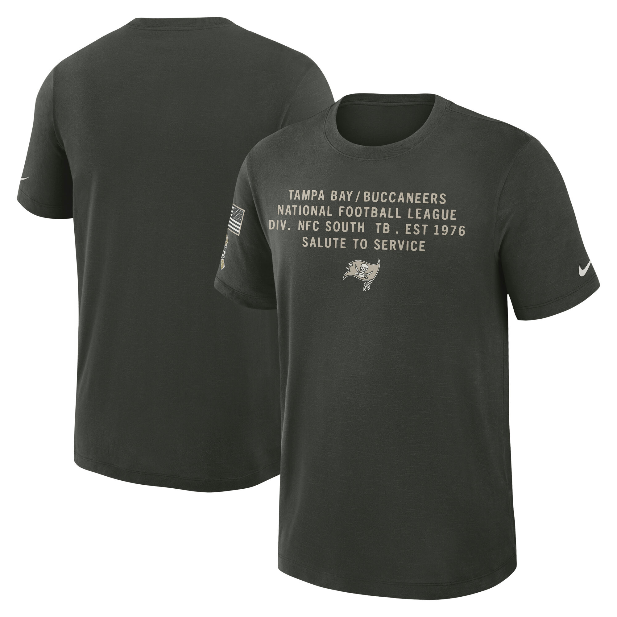 Men's Nike Dark Green Tampa Bay Buccaneers 2025 Salute to Service Sideline Slub Dri-FIT T-Shirt | Fanatics