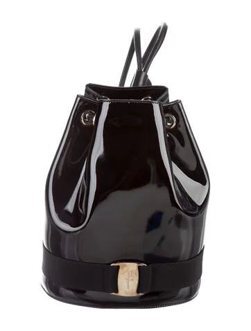 Salvatore Ferragamo Patent Leather Drawstring Backpack | The Real Real, Inc.