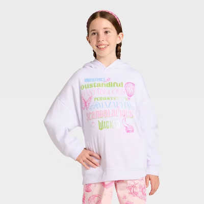 Wicked x Katie Kime Girls' Hoodie Pullover Sweatshirt - White XXL | Target