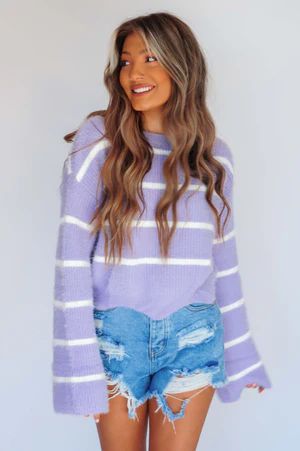 RESTOCK: Closer To You Sweater: Lavender/White | Shophopes