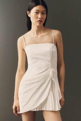 ASTR The Label Blake Pleated Rosette Mini Dress | Anthropologie (US)