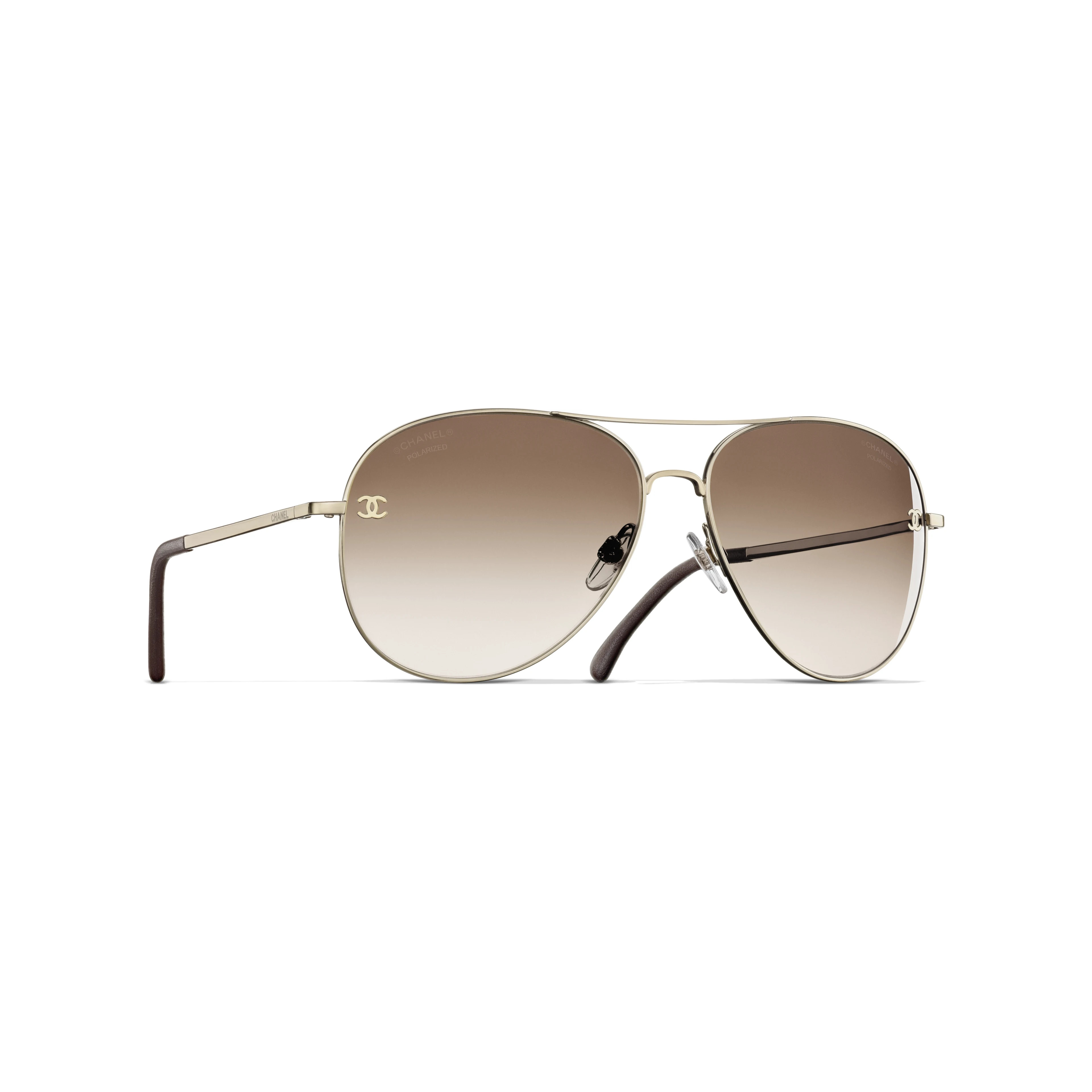 CHANEL Sunglasses: Pilot Sunglasses, titanium & calfskin — Fashion | CHANEL | Chanel, Inc. (US)