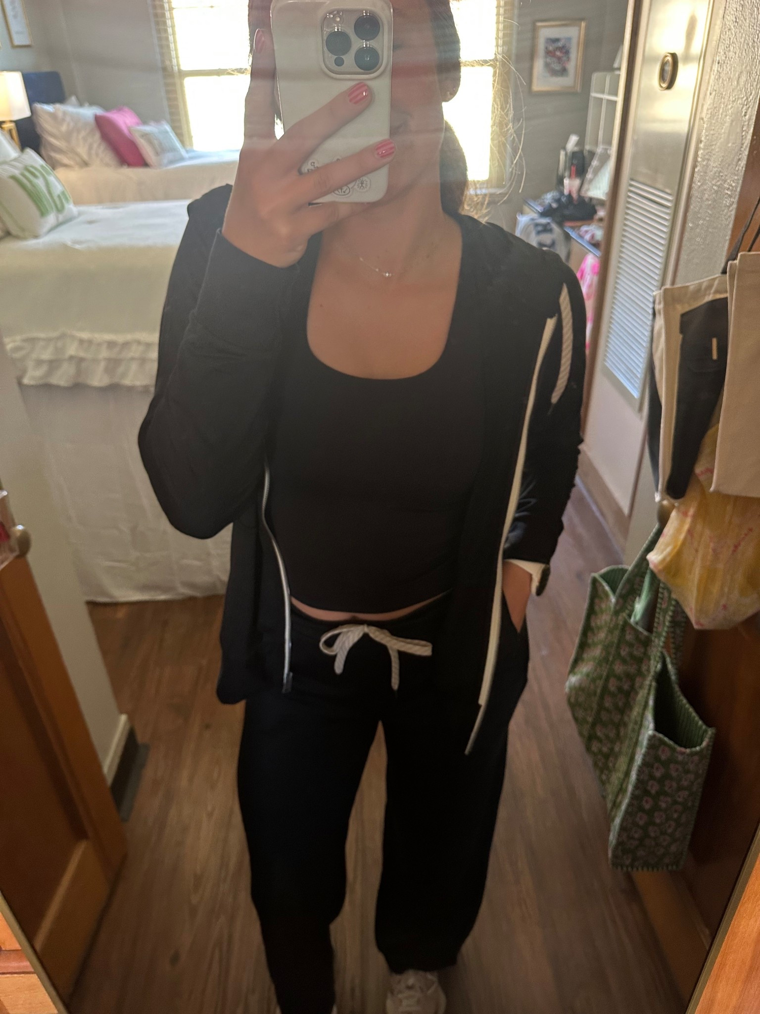 let’s go to class outfit!! 
I LOVE ME SOME VUORI 😜
large in jacket and sweats
medium in tank top

#LTKfitnessgoals #LTKActive #LTKootd