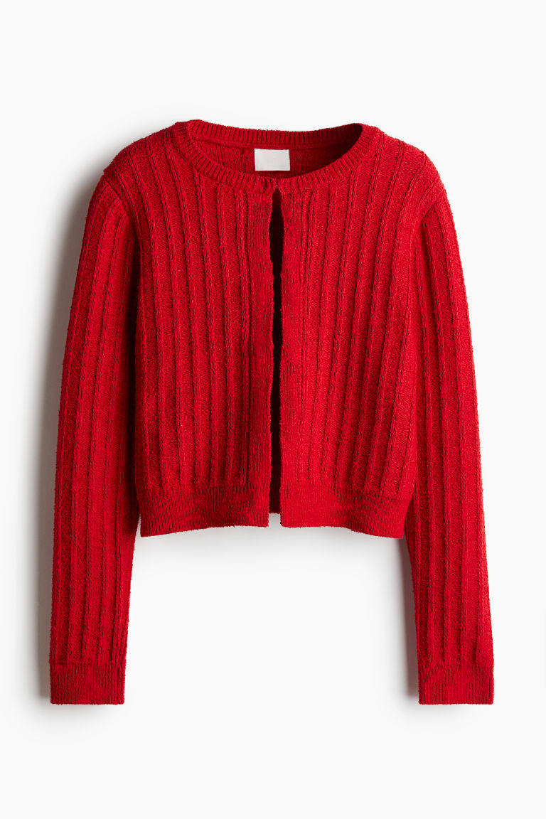 H & M - Rib-Knit Cardigan - Red | H&M (US + CA)