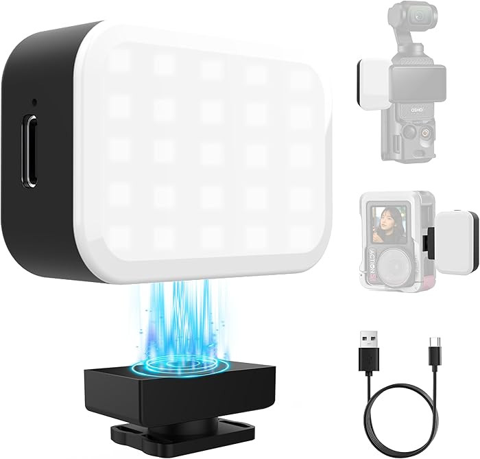 Magnetic LED Selfie Light Compatible for DJI Osmo Pocket 3, Magnetic Mini Fill Light with Cold Sh... | Amazon (US)