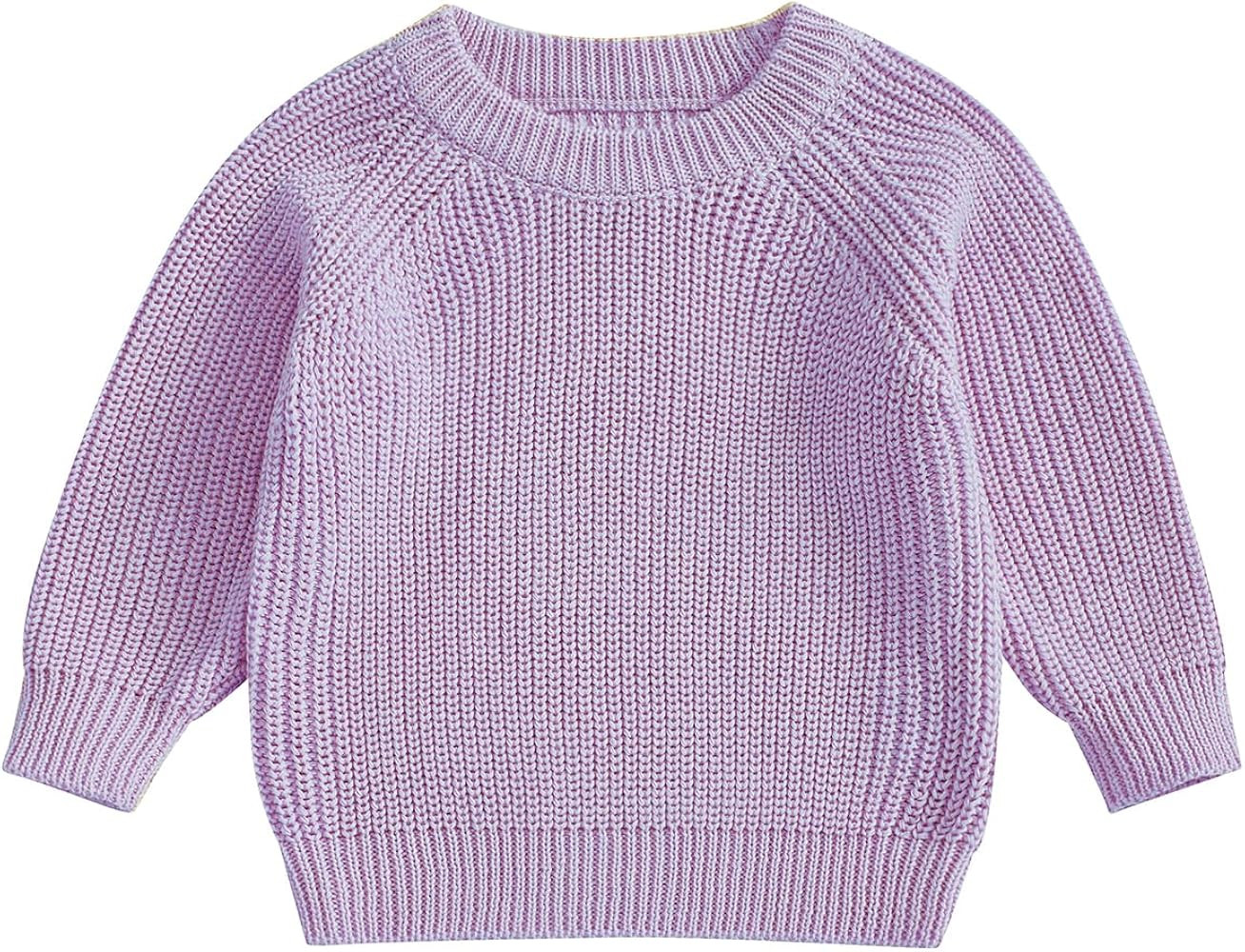 Baby Girl Boy Knit Sweater Chunky Knitted Crew Neck Pullover Sweatshirt Knitwear Toddler Fall Win... | Amazon (US)