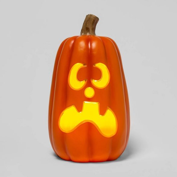 16&#34; Lit Pumpkin Orange (2 Teeth) Halloween Decorative Prop - Hyde &#38; EEK! Boutique&#8482; | Target