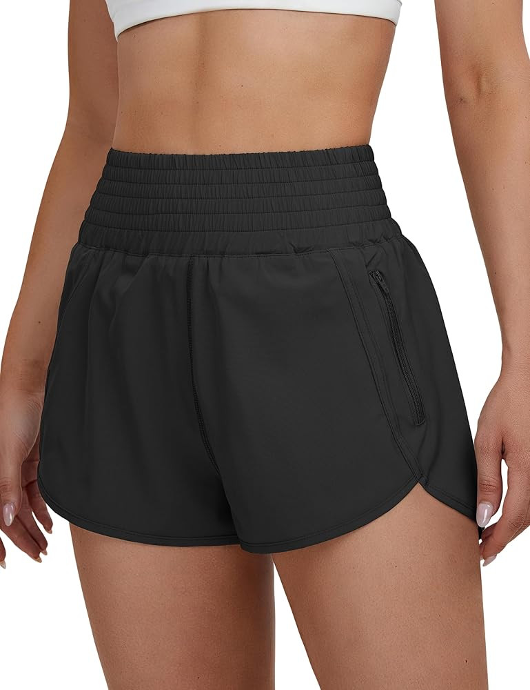 BMJL Women's Athletic Shorts High Waisted Running Shorts Pocket Sporty Short Gym Elastic Workout ... | Amazon (US)