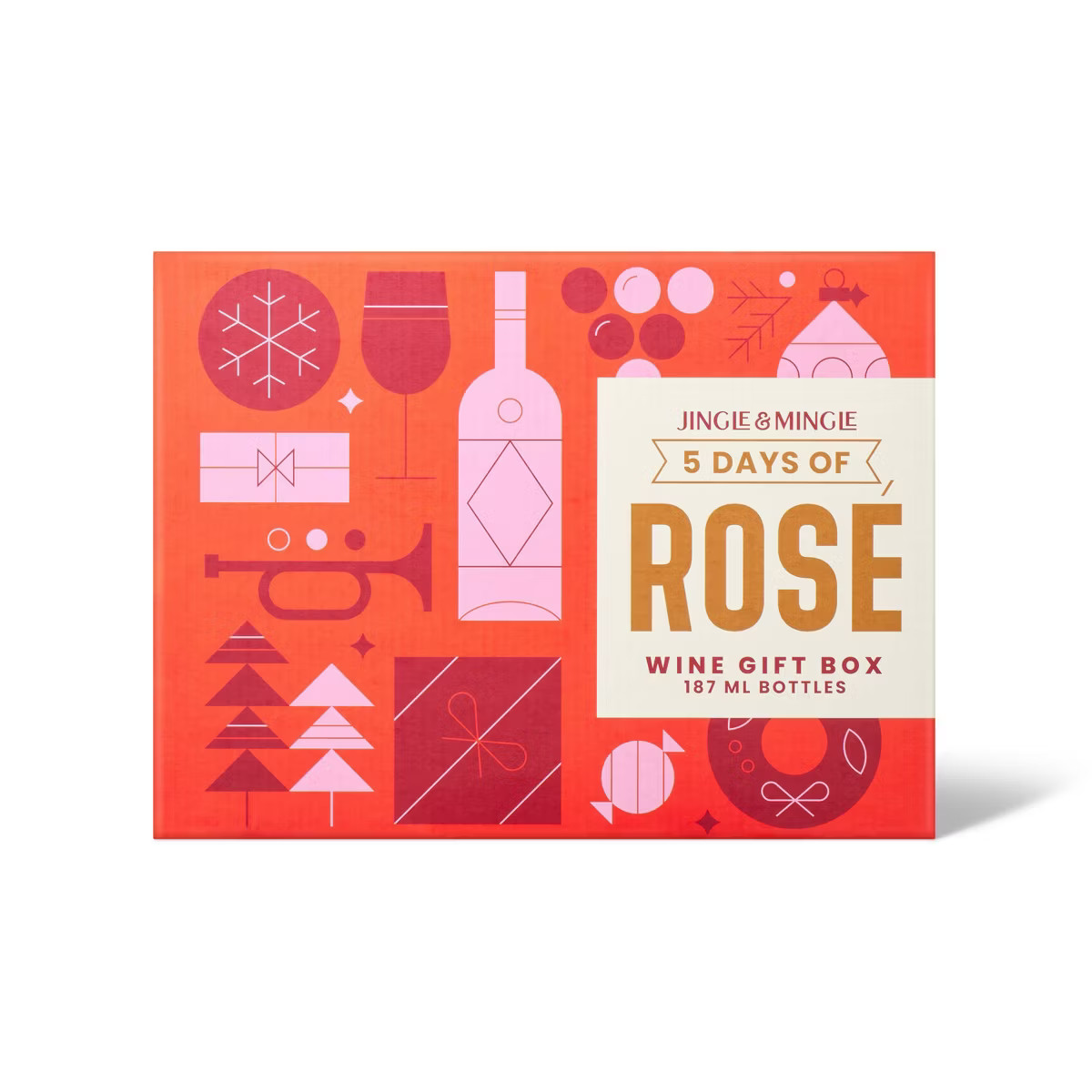 Jingle & Mingle 5 Days of Rose Wine Holiday Advent Calendar Gift Set - 5ct/187ml Bottles | Target