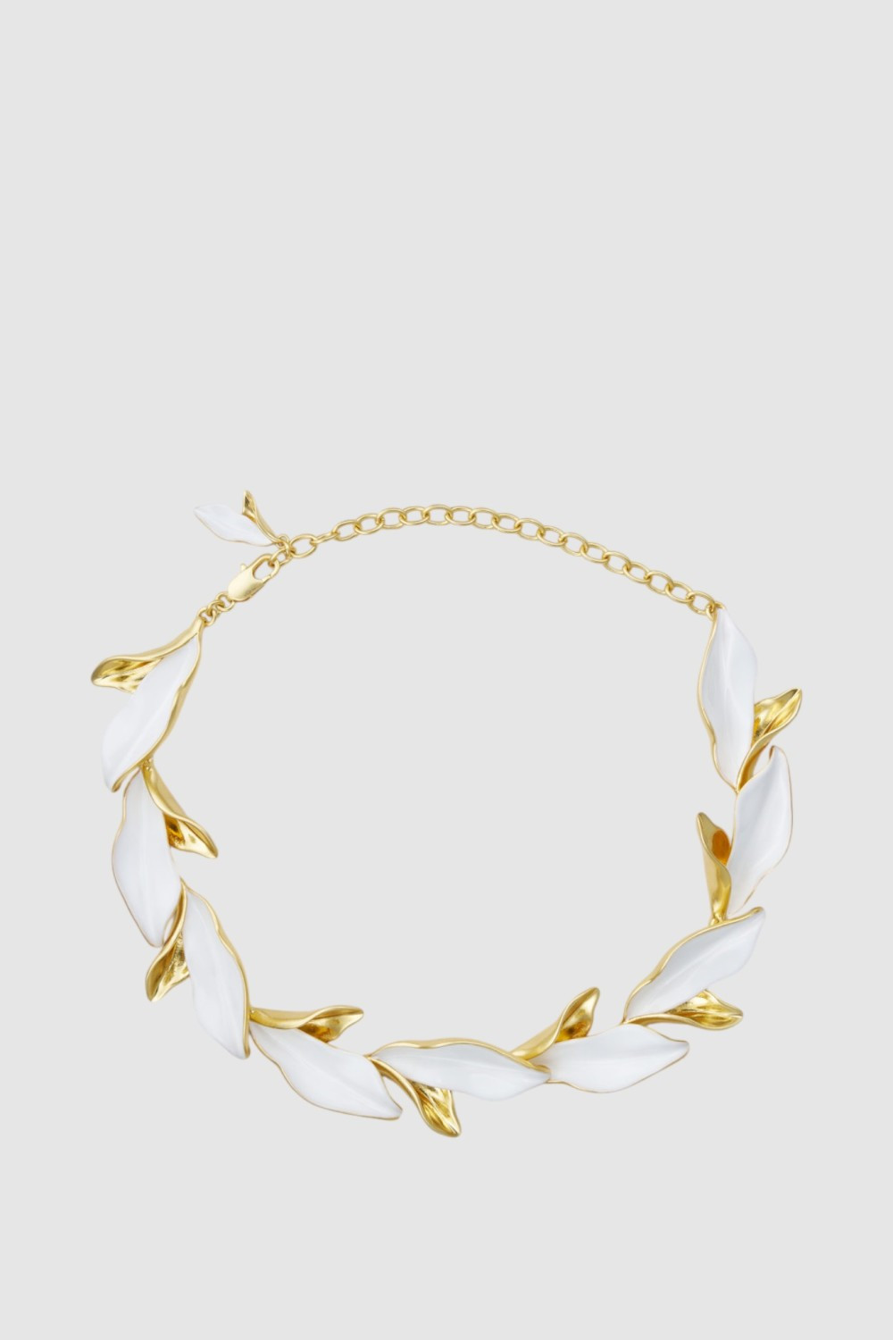 Magnolia Necklace Worn Gold/White | Oroton