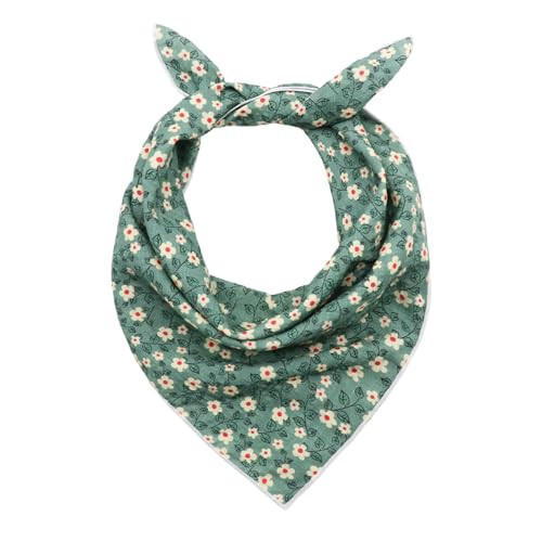 LJBFNN Floral Bandanas for Women Men, 21.56" Square Cotton Bandana Headband Head Scarf Handkerchief for Beach Camping Running (Tinyfloral-green) | Amazon (US)
