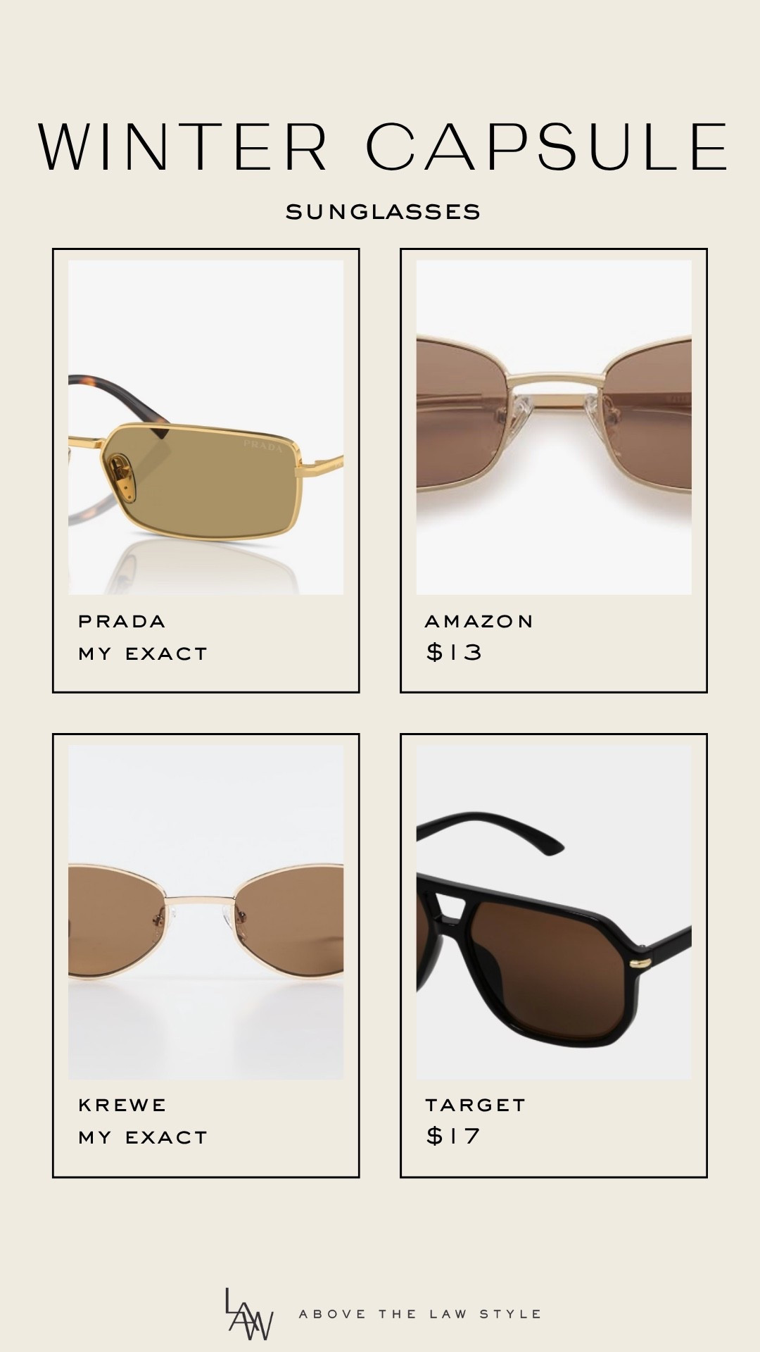Winter Capsule: Sunglases

#LTKFindsUnder100 #LTKStyleTip #LTKFindsUnder50