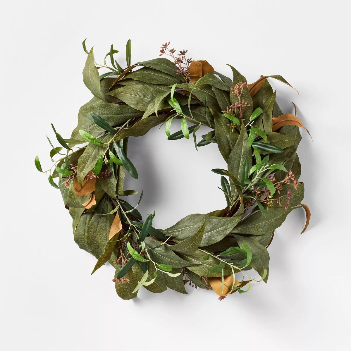 Fall Green Leaf Wreath - Threshold\u2122 designed with Studio McGee | Target