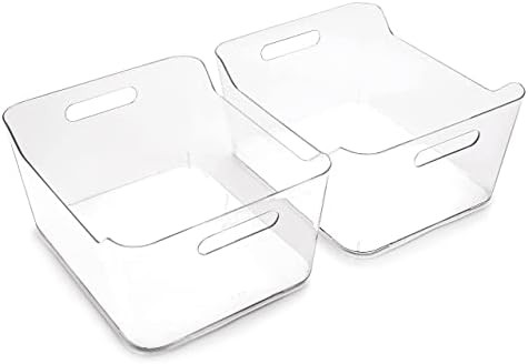 BINO | Plastic Storage Bins, X-Large - 2 Pack, Clear | THE SOHO COLLECTION | Pantry Organizers an... | Amazon (US)