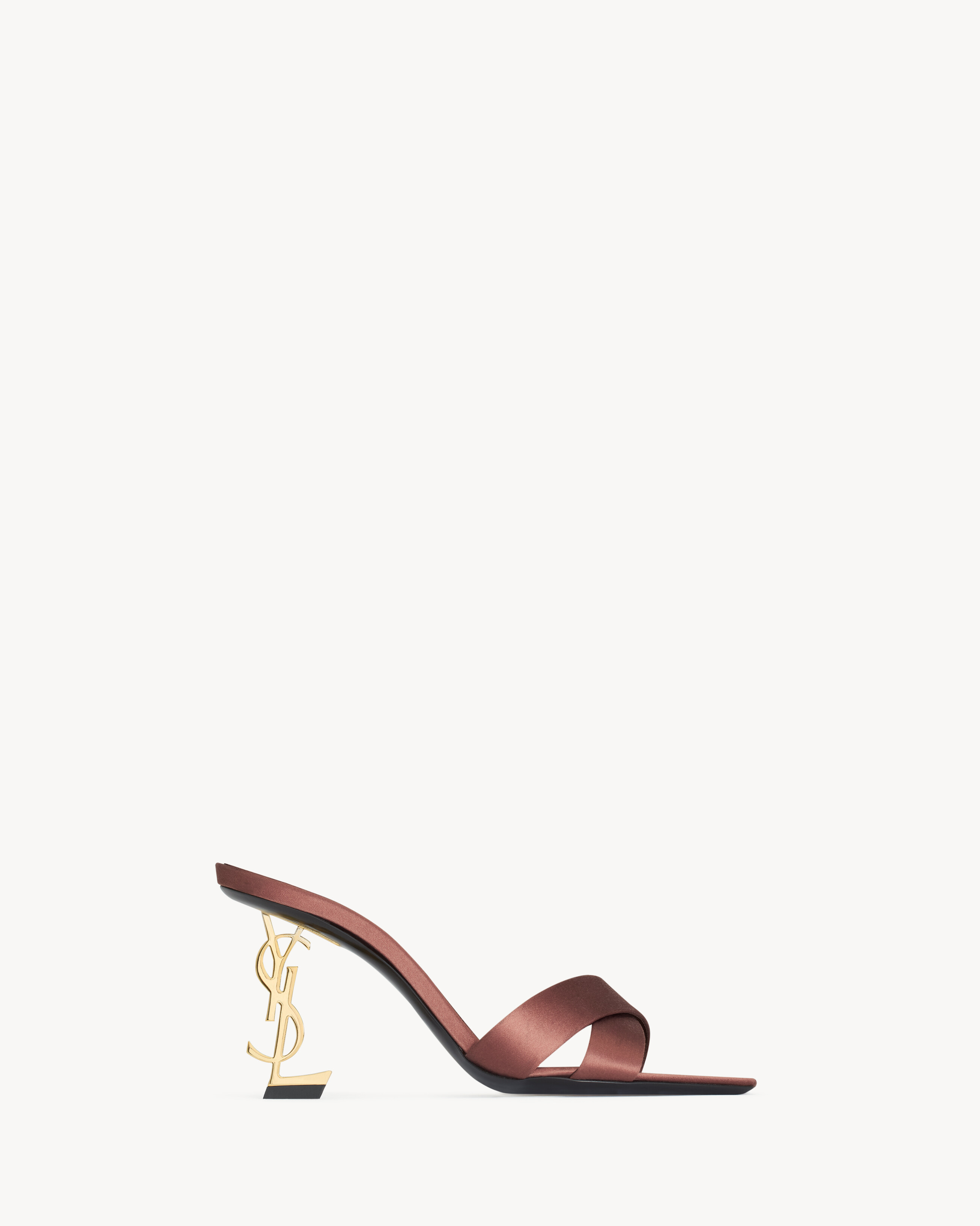 Saint Laurent Opyum Mules In Satin Crepe - Amber - Women - 39.5 | Saint Laurent Inc. (Global)