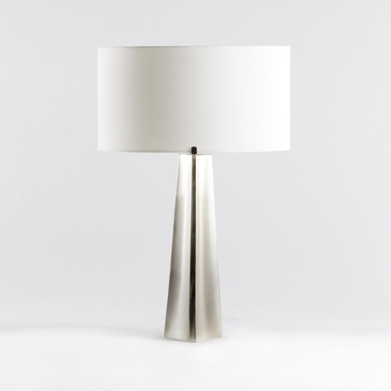 Isla Pewter Triangle Table Lamp + Reviews | Crate and Barrel | Crate & Barrel