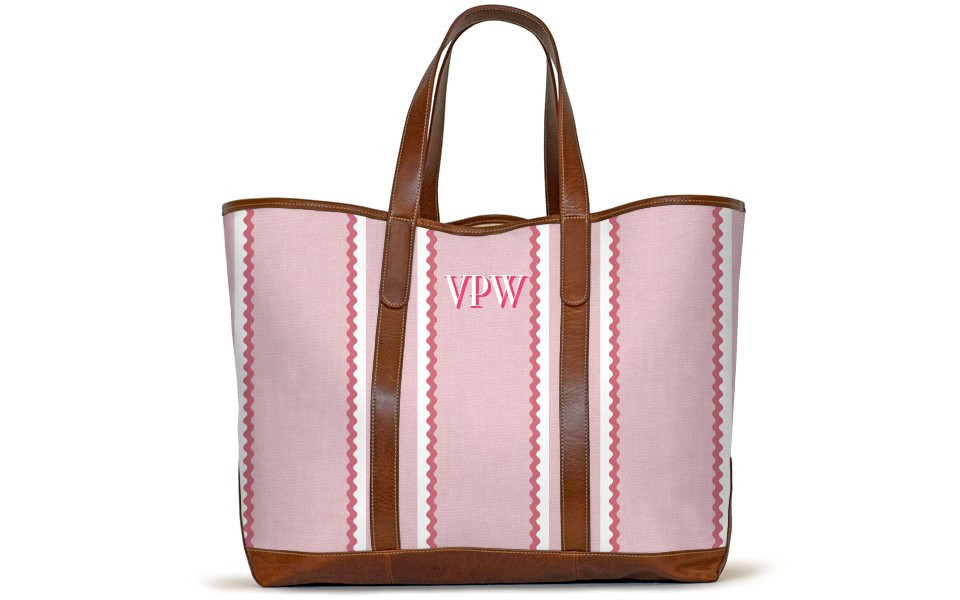 St. Charles Yacht Tote - Monogram Stripe | Barrington Gifts