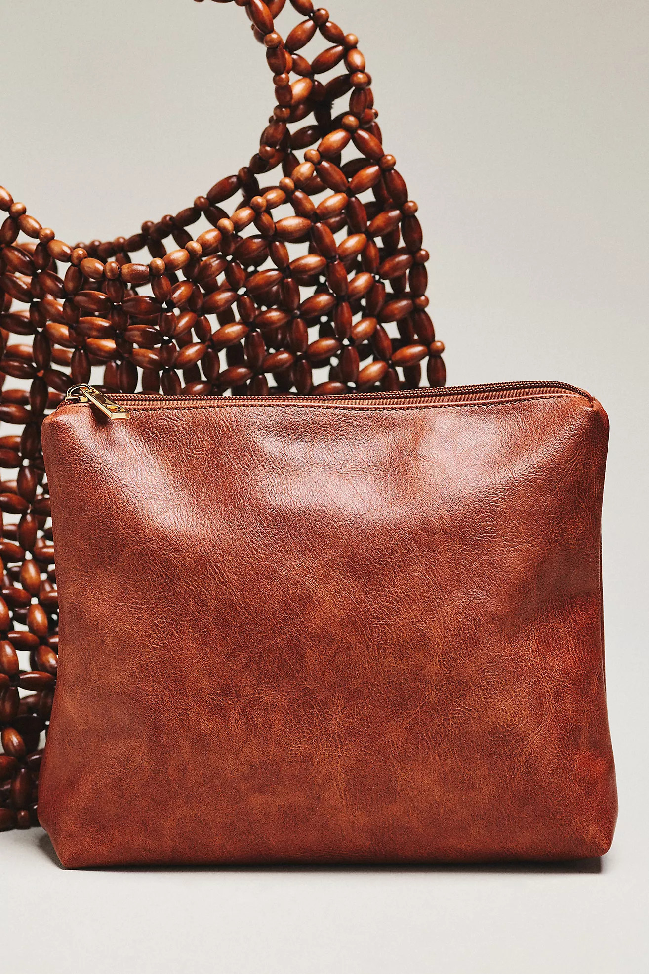 Wood Beaded Slouchy Shoulder Tote | Anthropologie (US)