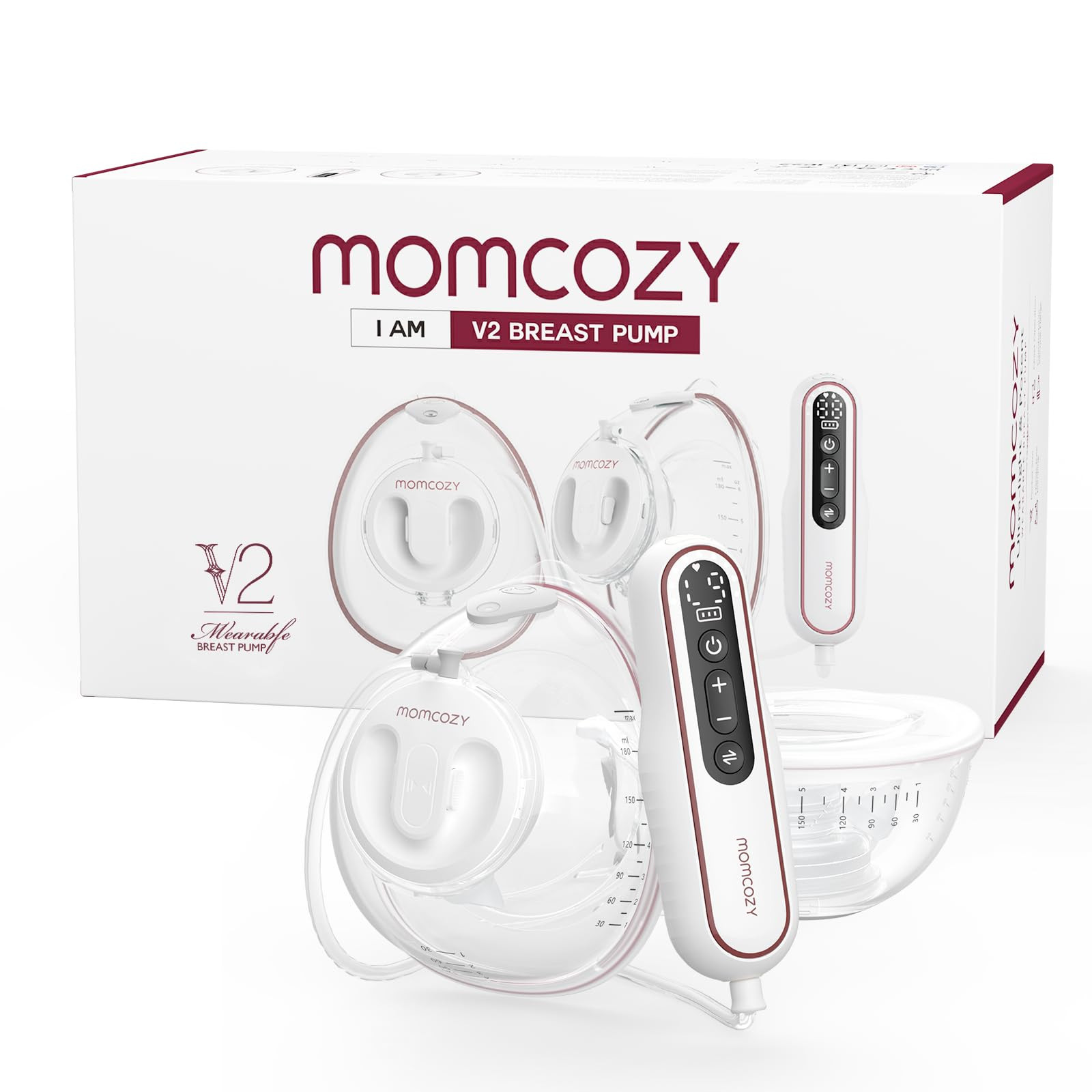 Momcozy Ultra-Light & Hands Free Breast Pump V2, Potent Wearable Pump with 27 Pumping Combination... | Amazon (US)