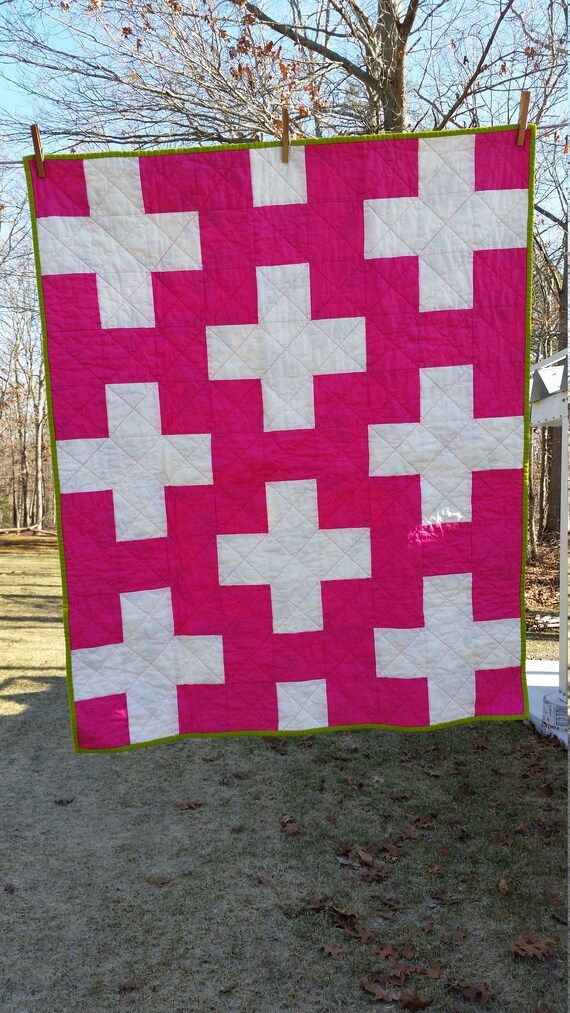 Plus Quilt for Baby Girl Bright Pink and Bone Baby Girl | Etsy | Etsy (US)