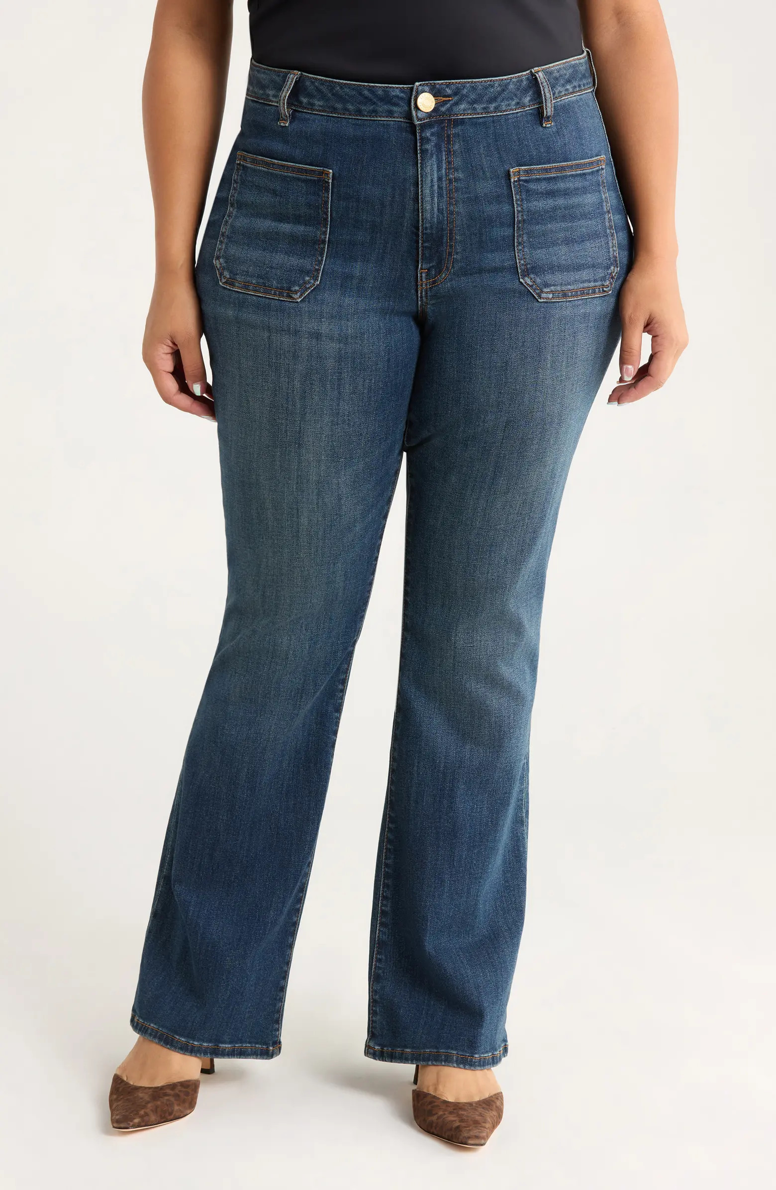 KUT from the Kloth Ana Patch Pocket Flare Jeans | Nordstrom | Nordstrom