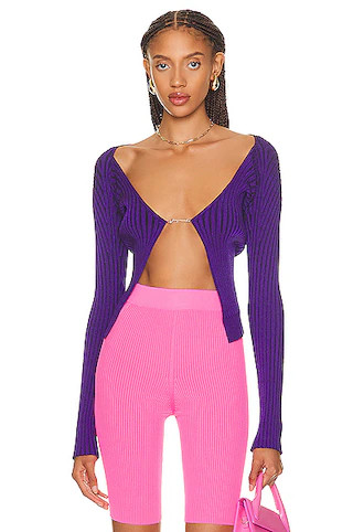 JACQUEMUS La Maille Pralu Longue in Purple | FWRD | FWRD 