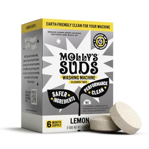 Molly's Suds Washing Machine Cleaner | Removes Odors & Grime from Front & Top Loader Machines, Including HE (Citrus - 6 Tablets) | Amazon (US)