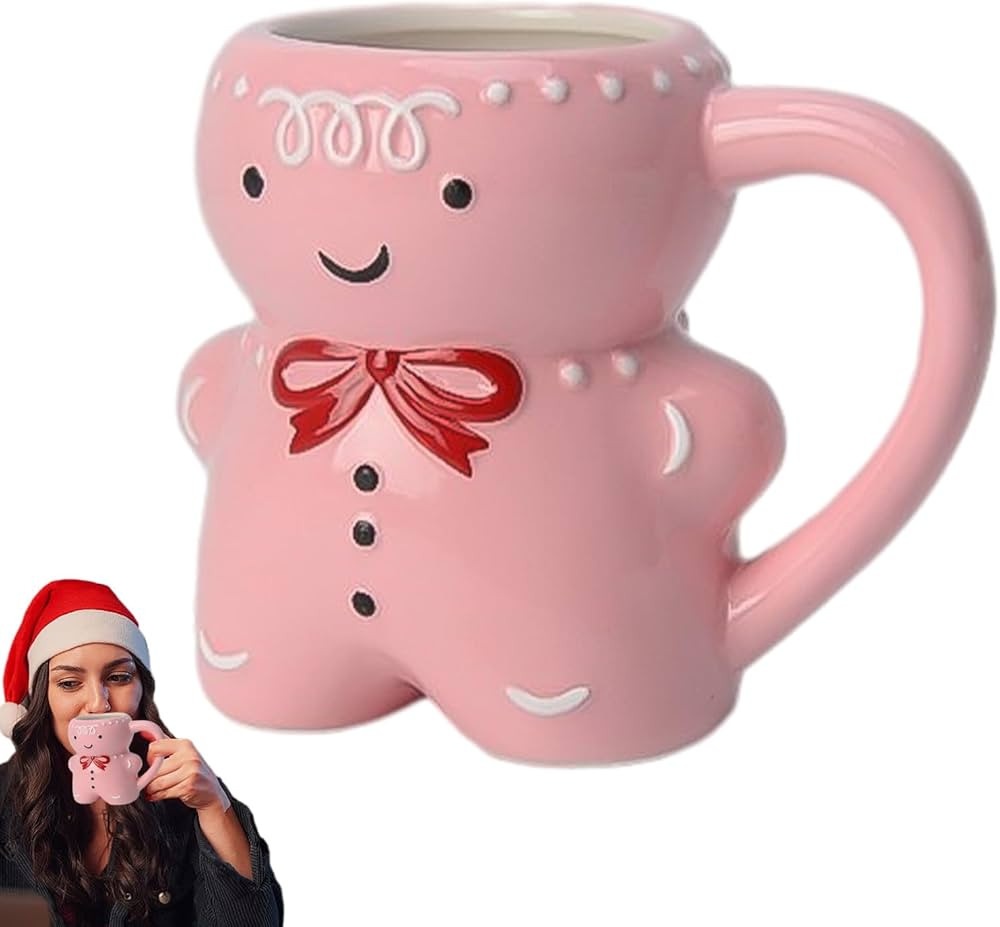 Pink Gingerbread Mug - Christmas Gingerbread Shaped Coffee Mug Decorations - Cute Christmas Mugs ... | Amazon (CA)
