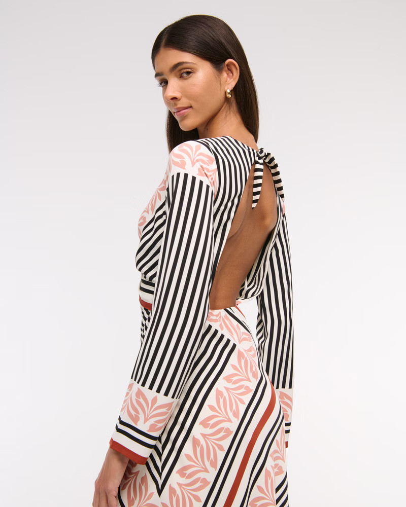 Long-Sleeve Twist-Front Maxi Dress | Abercrombie & Fitch (US)