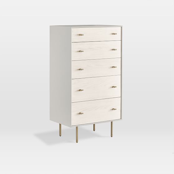 Modernist Wood + Lacquer 5-Drawer Dresser, Winter Wood | West Elm (US)