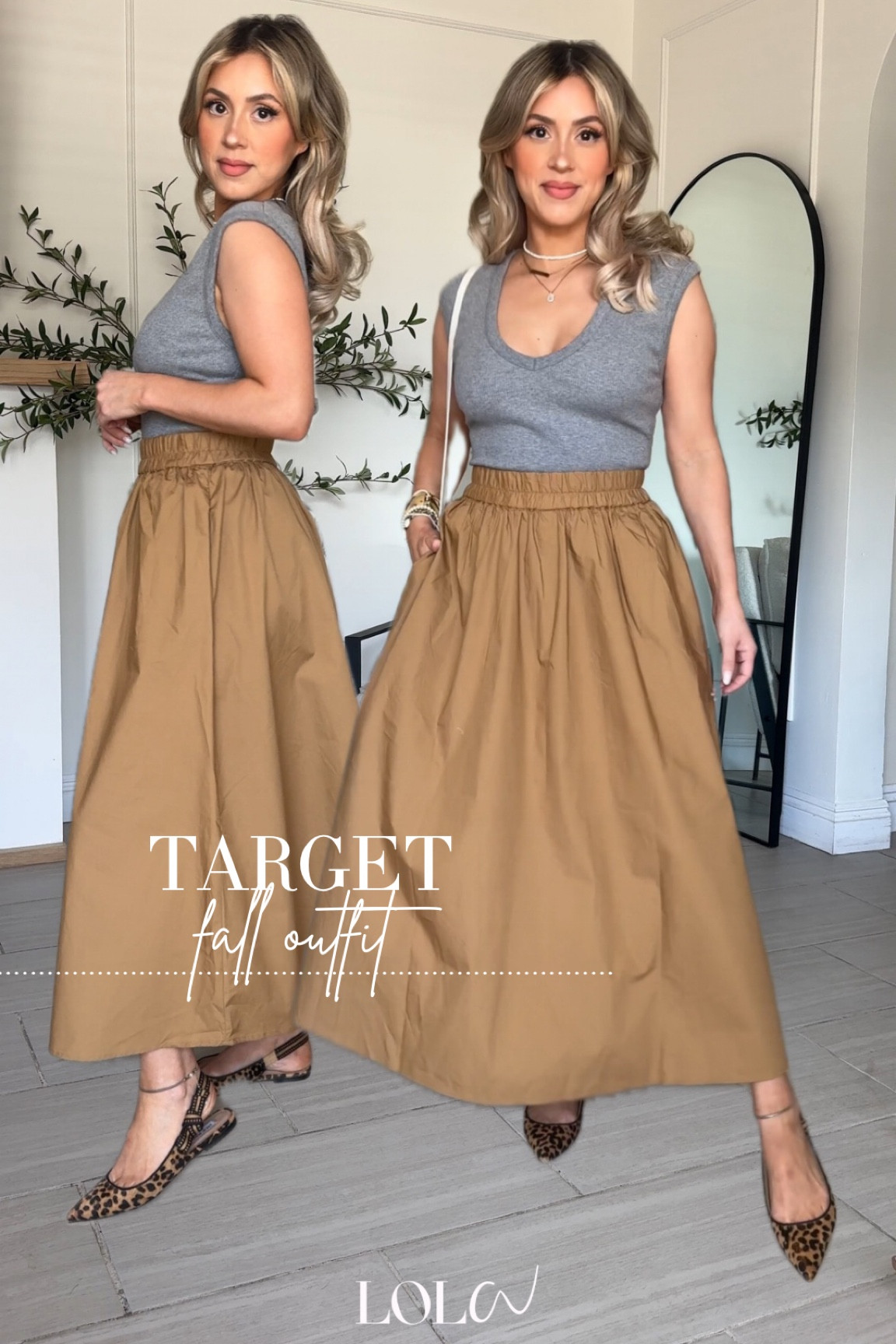 @target FALL OUTFITS 🍂✨

XS in grey bodysuit + poplin midi skirt | size 1/2 UP in the leopard flats

#LTKFindsUnder50 #LTKStyleTip #LTKU