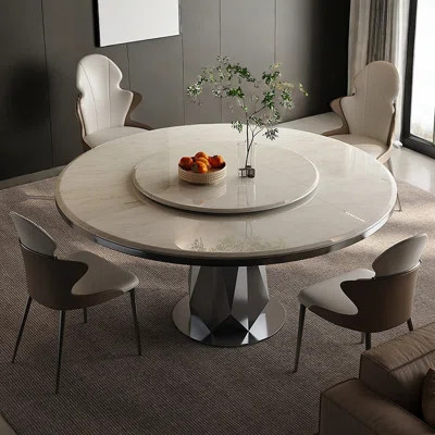 Modern Natural Marble Metal Round Dining Table Sets | Wayfair North America